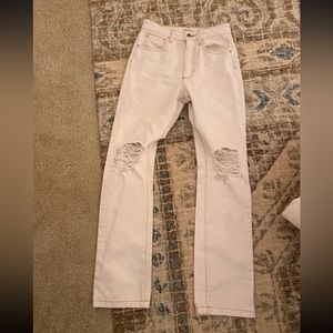 Vintage inspired white straight jean
